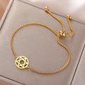Bracelet ajustable avec l'étoile de David symbole juif or