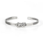 Bracciale regolabile con nodo per uomo argento
