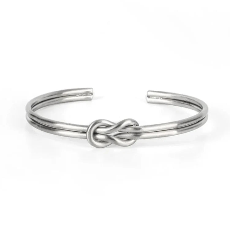 Bracciale regolabile con nodo per uomo argento