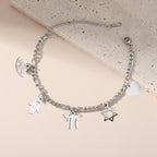 Bracelet ajustable avec pendentifs de protection juive argent