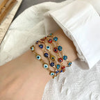 Bracelet ajustable mauvais oeil bleu