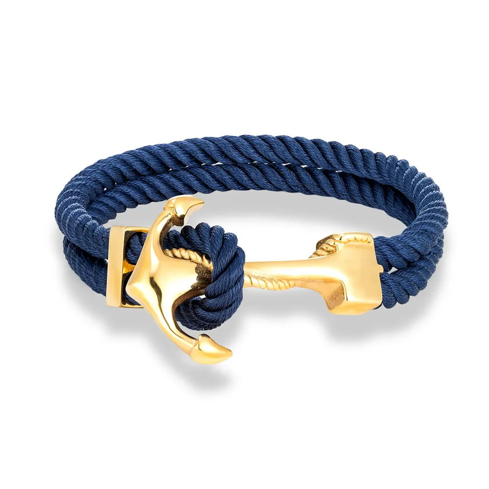 Bracciale ancora uomo blu scuro