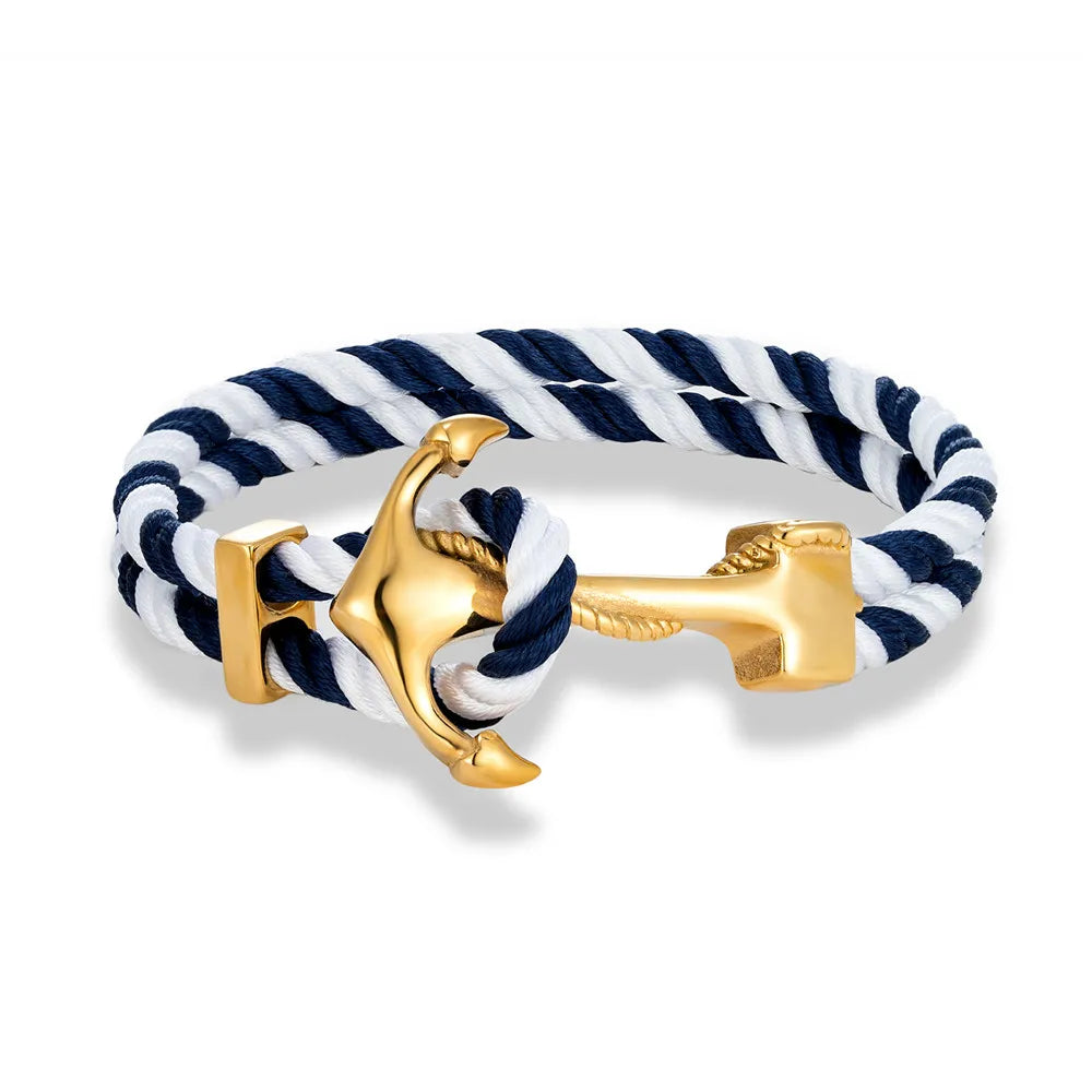 Bracciale ancora uomo bianco e blu