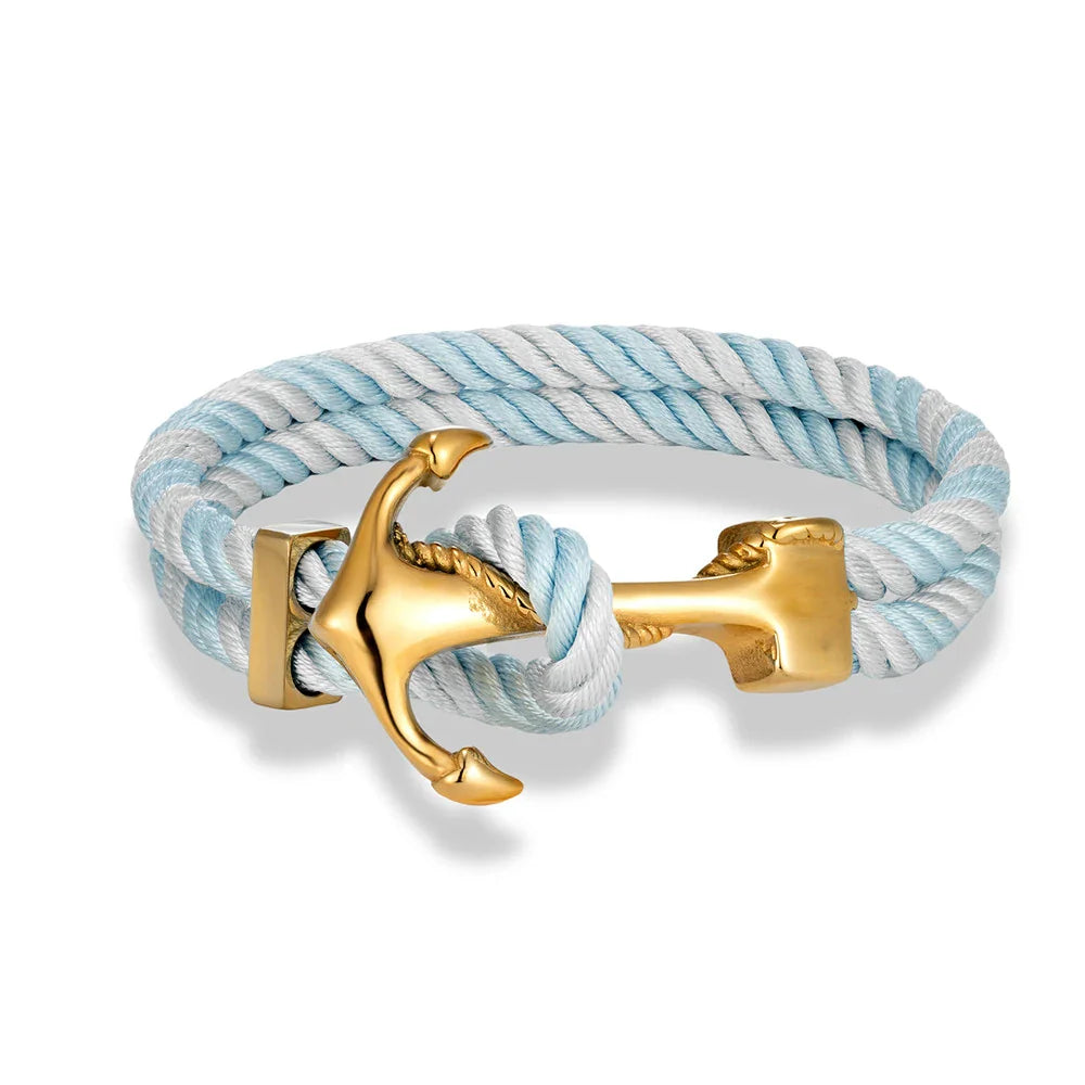 Bracciale ancora uomo blu e grigio