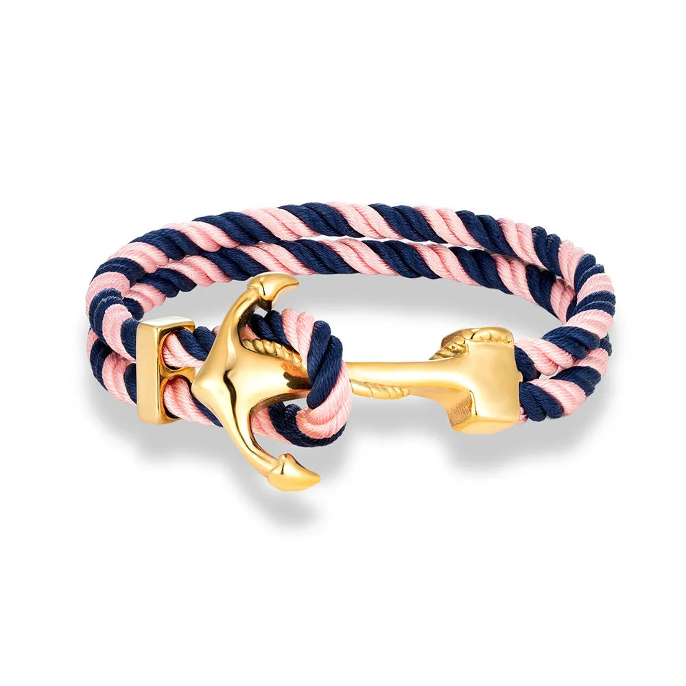 Bracciale ancora uomo rosa e blu