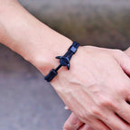 Armbånd med sort og marineblåt anker