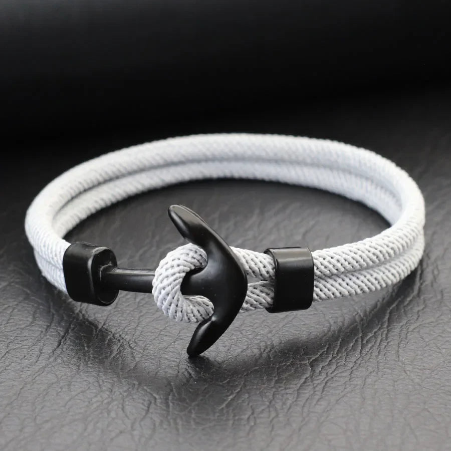 Armbånd med sort og grå anker