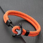 Armbånd med sort og orange anker