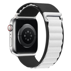 Bracelet Apple Watch à Boucle Sport noir blanc