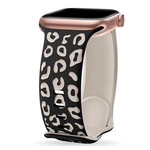 Bracelet Apple Watch Léopard beige noir