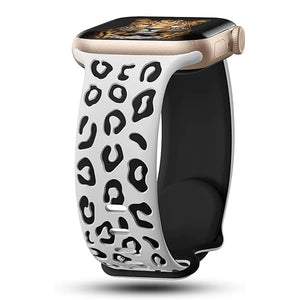 Bracelet Apple Watch Léopard blanc