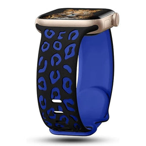 Bracelet Apple Watch Léopard bleu