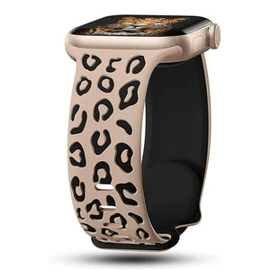 Bracelet Apple Watch Léopard beige