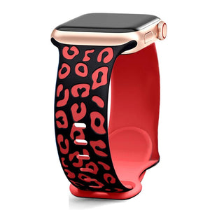 Bracelet Apple Watch Léopard rouge