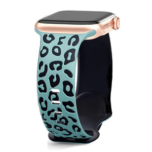 Bracelet Apple Watch Léopard cyan