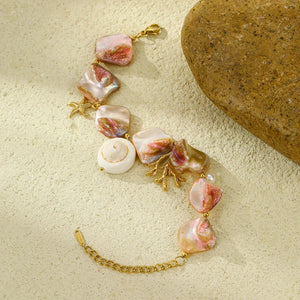 Bracelet Coquillage avec Belles Perles en Nacre