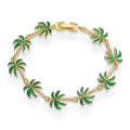 Armband mit Palmenanhängern aus grünem Emaille