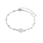 Bracelet avec médaille de la Vierge Marie et Croix  argent