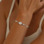 Bracelet avec médaille de la Vierge Marie et Croix argent