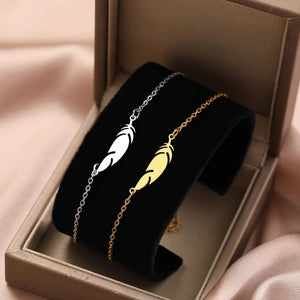 Bracelet de Charme avec Plume argent