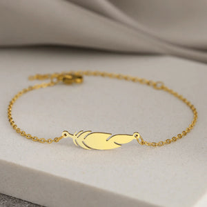 Bracelet de Charme avec Plume or