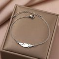 Bracelet de Charme avec Plume argent