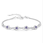 Bracelet avec Fines Fleurs en Zircon