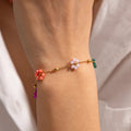 Bracelet avec Fleurs Colorées