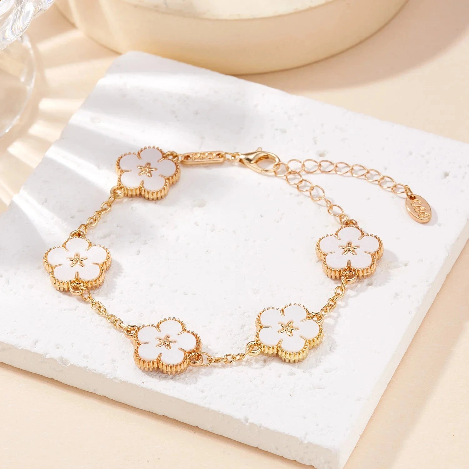 Bracelet avec Fleurs pour Femme blanc