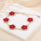 Bracelet avec Fleurs pour Femme rouge
