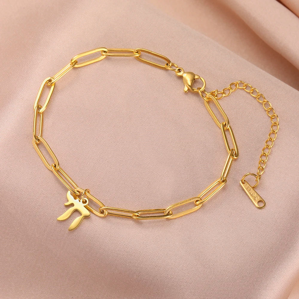 Bracciale con il simbolo della vita ebraica Chai in oro