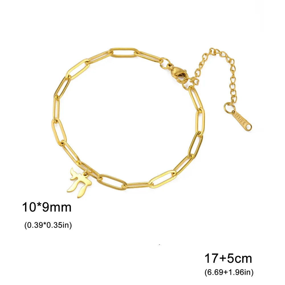Bracciale con il simbolo della vita ebraica Chai