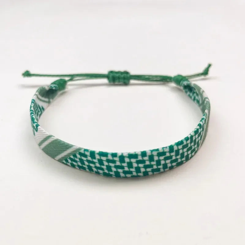 Armbånd med grønne geometriske mønstre Keffiye arabisk