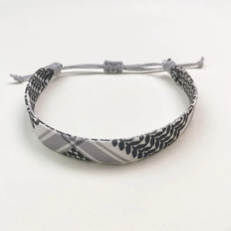Armbånd med grå geometriske mønstre Keffiye arabisk