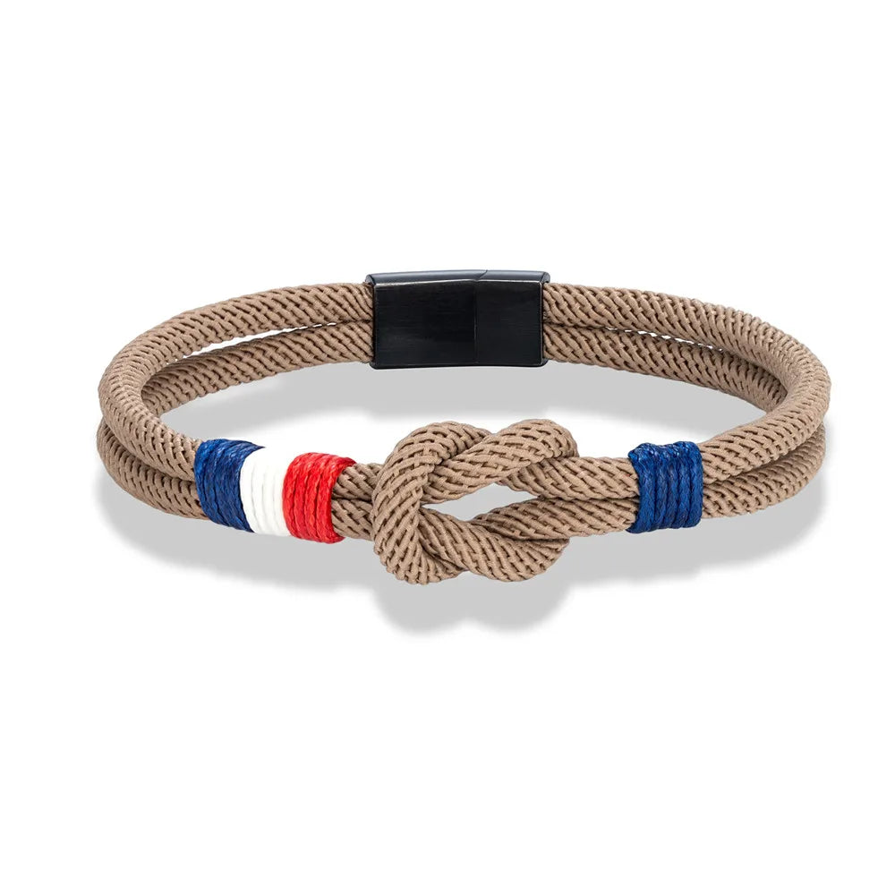 Armband mit Knoten aus Seil, beige
