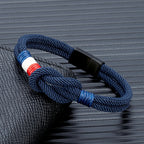 Armband mit Knoten aus Seil, marineblau
