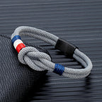 Armband mit Knoten aus Seil, grau