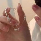 Bracelet with bow tie for women silver