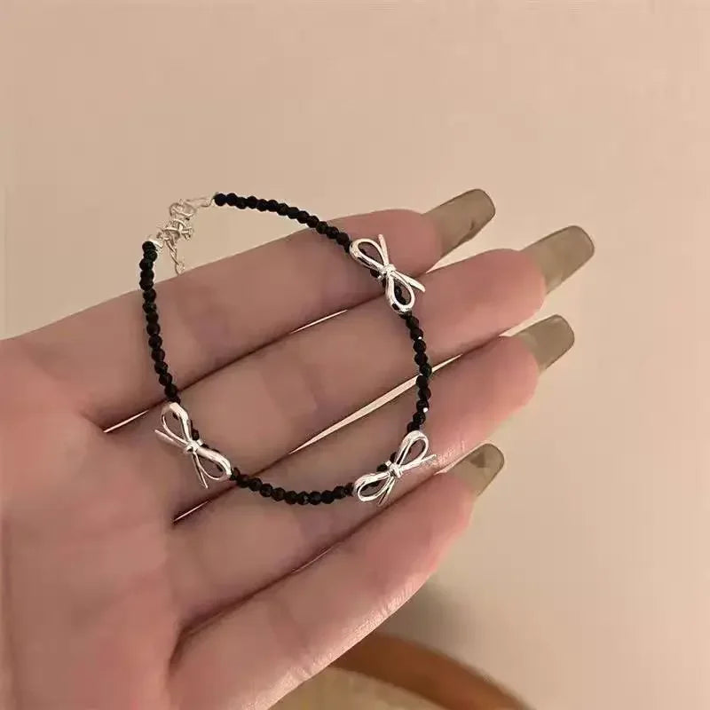 Bracelet with bow tie for women black
