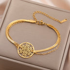 Pulsera con Colgante Cubo de Metatrón oro