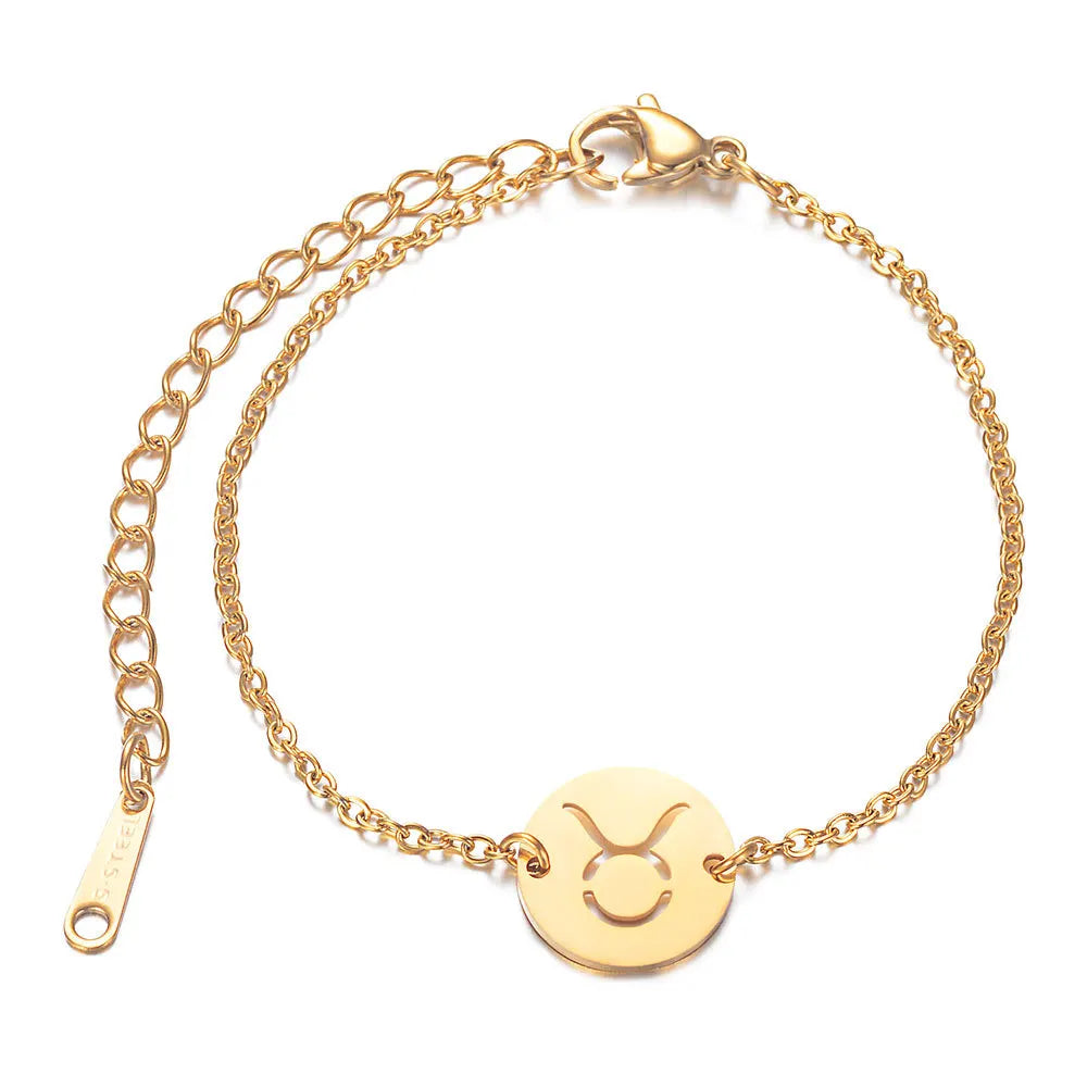 Bracelet avec Pendentif du Signe du Zodiaque Astrologique taureau