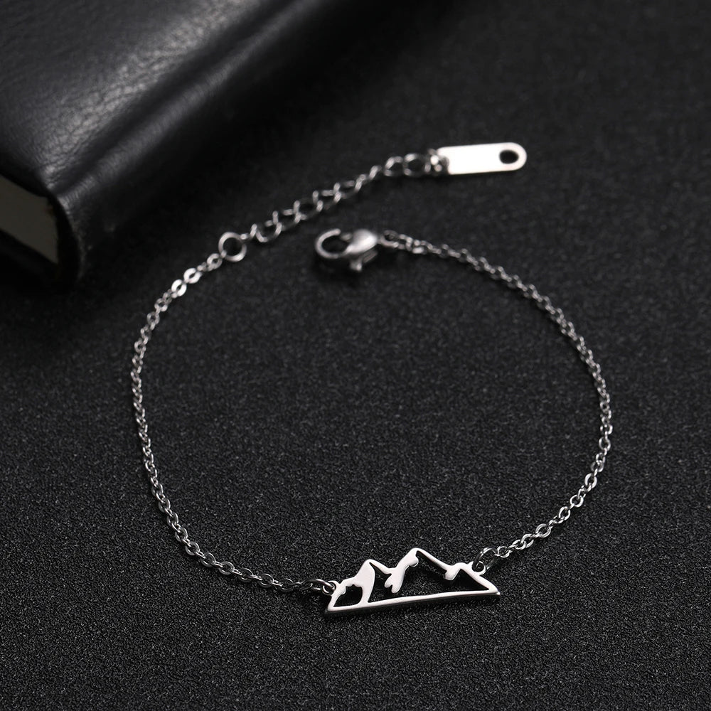 Bracelet avec Pendentif Montagne pour Femme argent