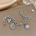 Bracelet avec Soleil et Coquillages pour Homme ou Femme argent