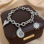 Bracelet avec Soleil et Coquillages pour Homme ou Femme argent