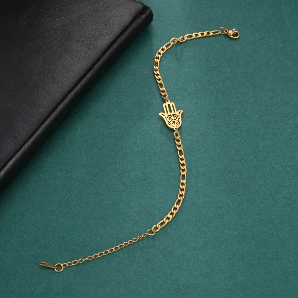 Bracelet avec main de Fatma doré ou argenté arabe or