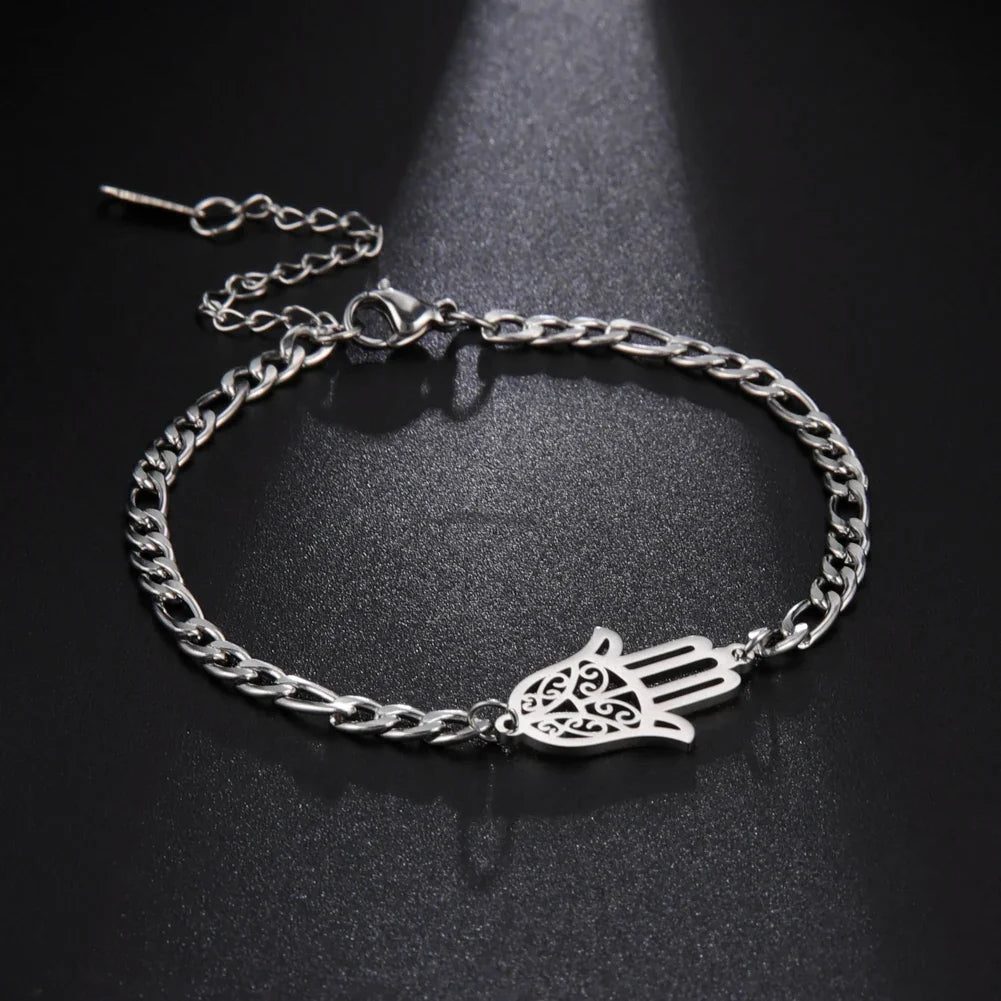 Bracelet avec main de Fatma doré ou argenté arabe argent