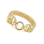 Meeste käevõru koljupeadega, kuldne