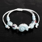 Bracelet Bohême Coquillage Escargot bleu