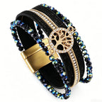 Boho multi-strand Tree of Life bracelet black