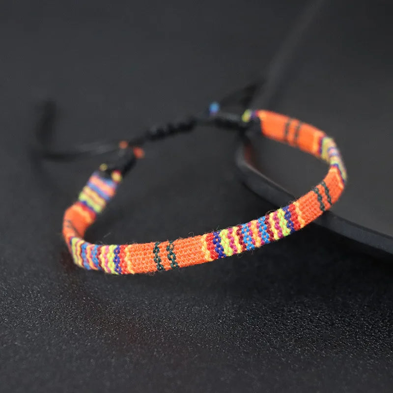 Brasilianisches Freundschaftsarmband, von Hand gewebt, orange